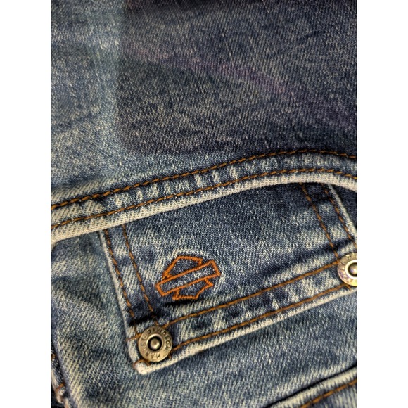 Harley Davidson Boot Cut Jeans Womens Size 10 Medium Wash Denim Motorcycle Biker - Picture 6 of 13